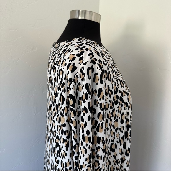 Chico's Animal-Print Shift Midi Dress Stretch Boho Size 16/18P - Picture 6 of 11